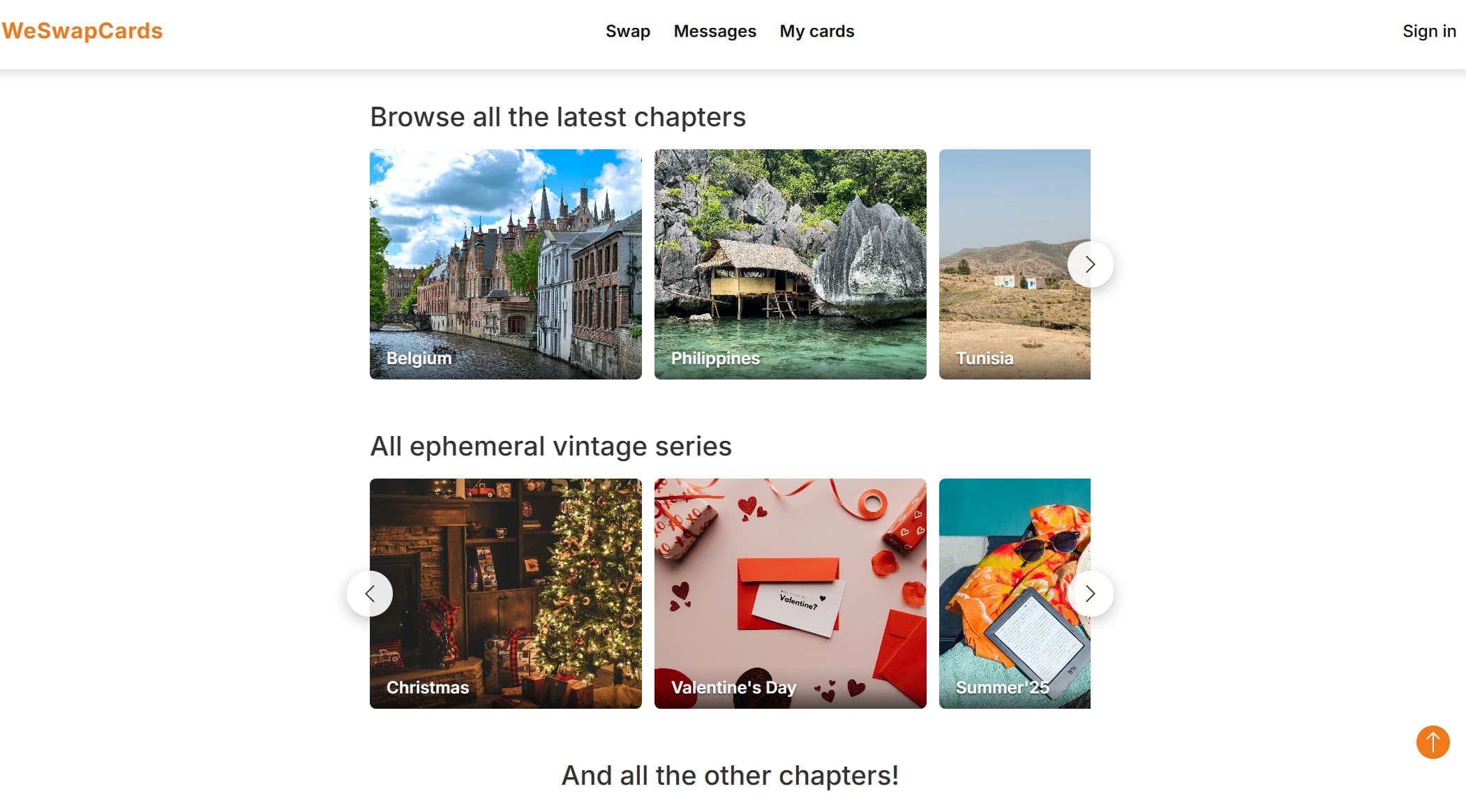 WeSwapCards homepage